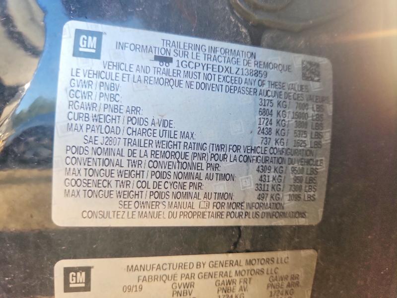 63506896 :رقم المزاد ، 1GCPYFEDXLZ138859 vin ، 2020 Chevrolet Silverado مزاد بيع