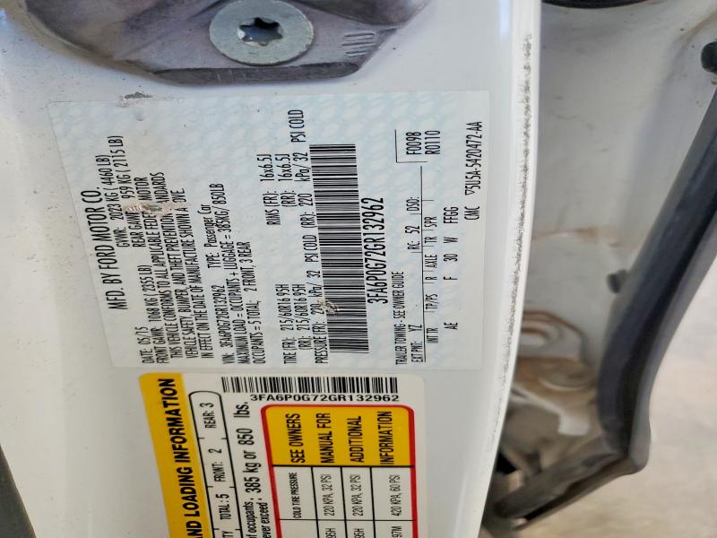 65862576 :رقم المزاد ، 3FA6P0G72GR132962 vin ، 2016 Ford Fusion مزاد بيع