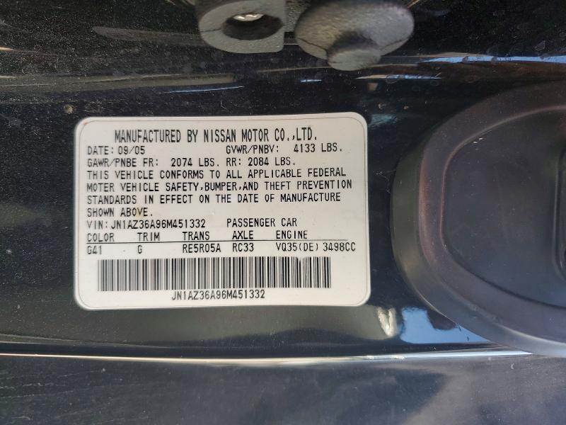 Продажа на аукционе авто 2006 Nissan 350z, vin: JN1AZ36A96M451332, номер лота: 64653406