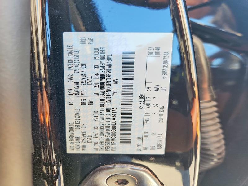 Aukcja sprzedaży 2020 Ford Escape, vin: 1FMCU0G60LUA54175, numer aukcji: 64532996