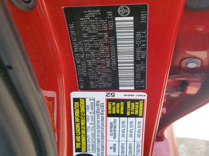 64117976 :رقم المزاد ، 4T1DAACKXSU041745 vin ، 2025 Toyota Camry مزاد بيع