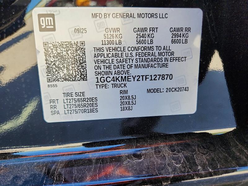 Aukcja sprzedaży 2026 Chevrolet Silverado, vin: 1GC4KMEY2TF127870, numer aukcji: 64672446