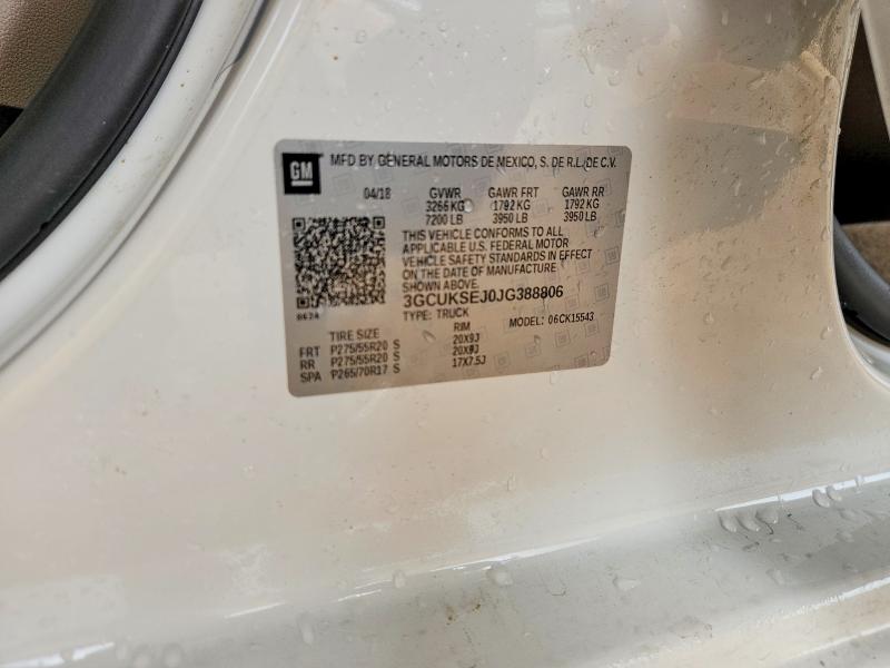 Aukcja sprzedaży 2018 Chevrolet Silverado, vin: 3GCUKSEJ0JG388806, numer aukcji: 64338646