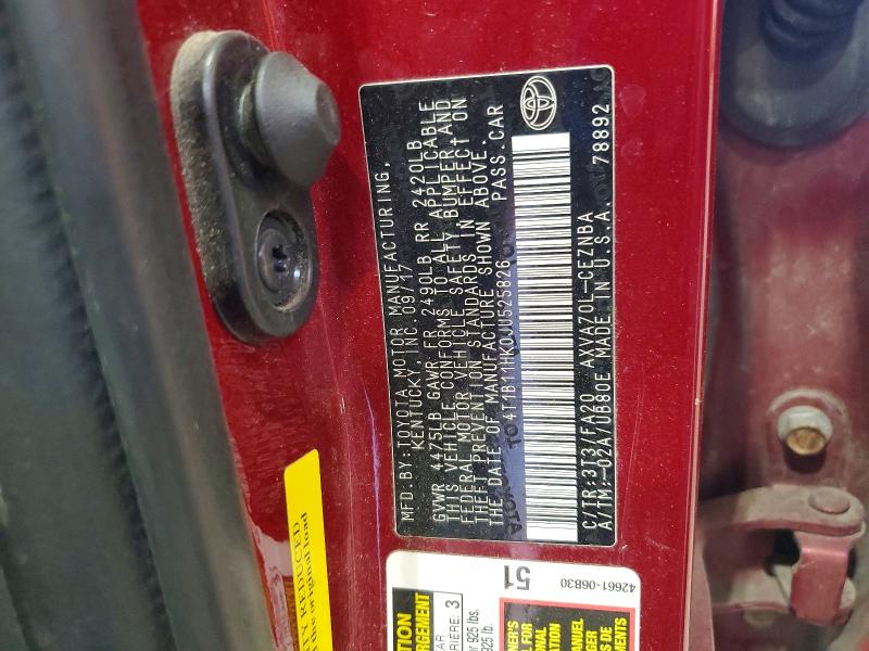2018 Toyota Camry მანქანა იყიდება აუქციონზე, vin: 4T1B11HK0JU525826, აუქციონის ნომერი: 66097466