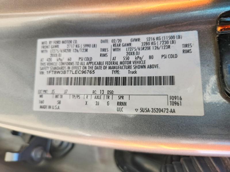 Продажа на аукционе авто 2020 Ford F350, vin: 1FT8W3BT7LEC96765, номер лота: 63597516