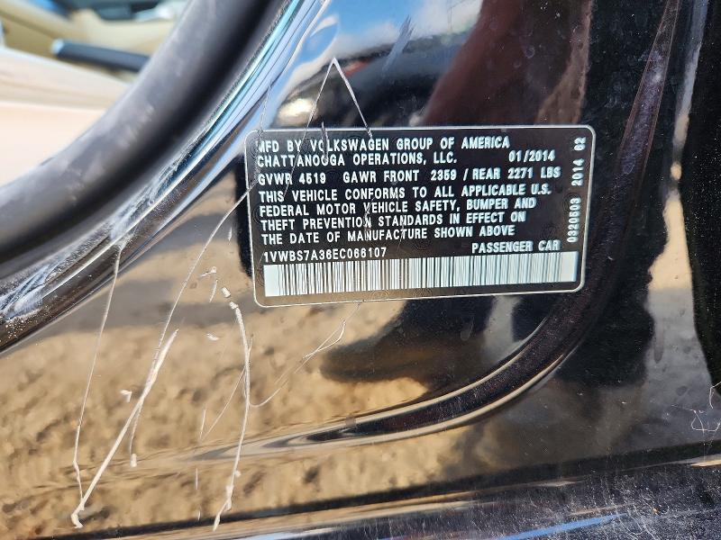 Aukcja sprzedaży 2014 Volkswagen Passat, vin: 1VWBS7A36EC066107, numer aukcji: 63574836