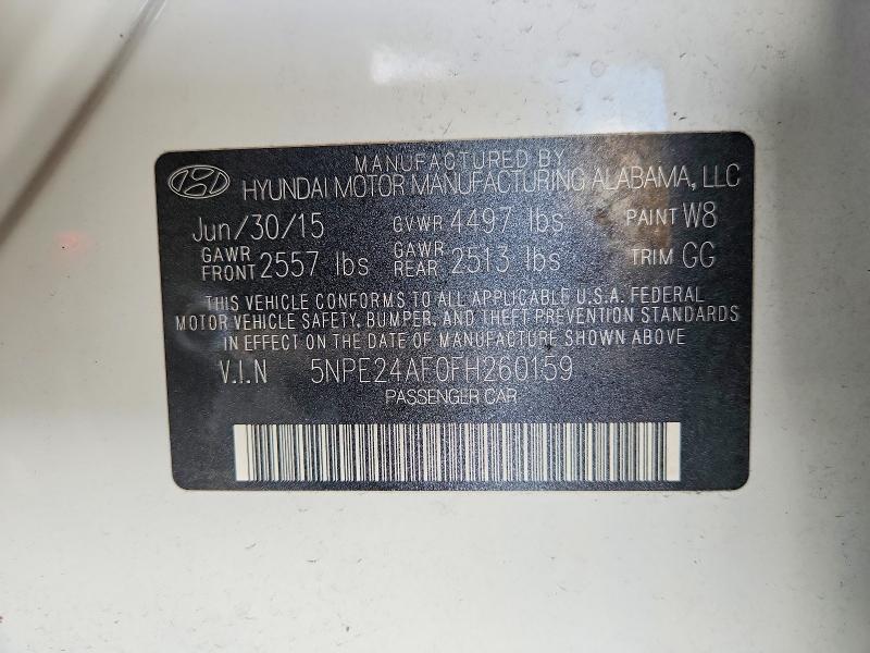 Продаж на аукціоні авто 2015 Hyundai Sonata, vin: 5NPE24AF0FH260159, номер лоту: 63906736