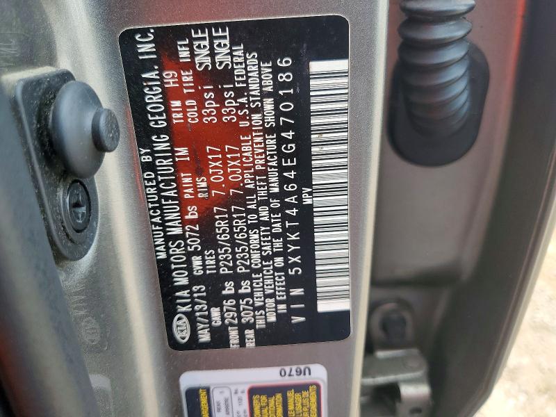 Aukcja sprzedaży 2014 Kia Sorento, vin: 5XYKT4A64EG470186, numer aukcji: 61701666