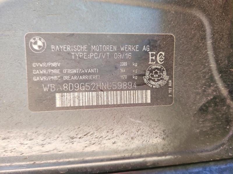 2017 Bmw 330 მანქანა იყიდება აუქციონზე, vin: WBA8D9G52HNU59894, აუქციონის ნომერი: 64307626