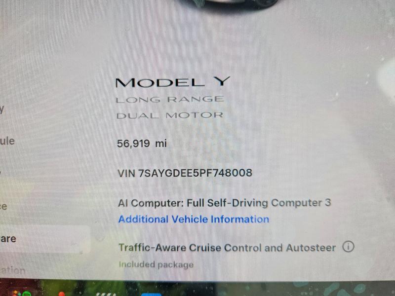 2023 Tesla Model Y მანქანა იყიდება აუქციონზე, vin: 7SAYGDEE5PF748008, აუქციონის ნომერი: 63011346