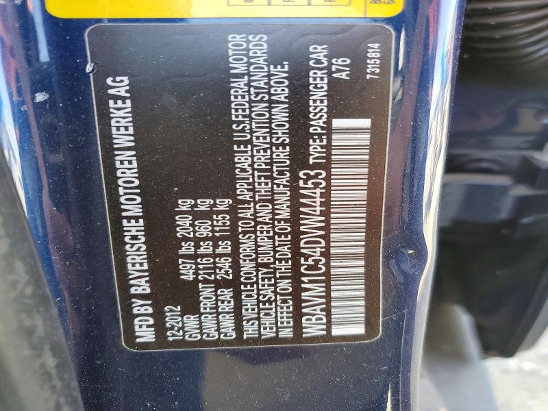 65725166 :رقم المزاد ، WBAVM1C54DVW44453 vin ، 2013 Bmw X1 مزاد بيع