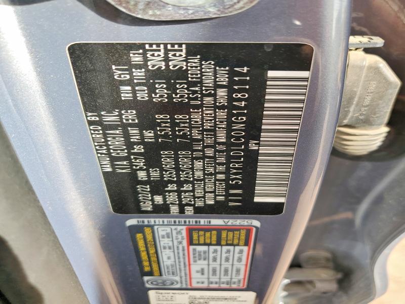 66826306 :رقم المزاد ، 5XYRLDLC0NG148114 vin ، 2022 Kia Sorento مزاد بيع