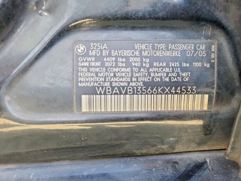 Продаж на аукціоні авто 2006 Bmw 325, vin: WBAVB13566KX44533, номер лоту: 64792856