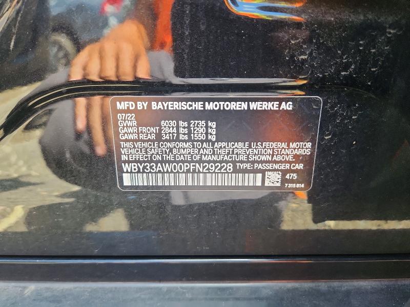 Aukcja sprzedaży 2023 Bmw I4, vin: WBY33AW00PFN29228, numer aukcji: 64332976