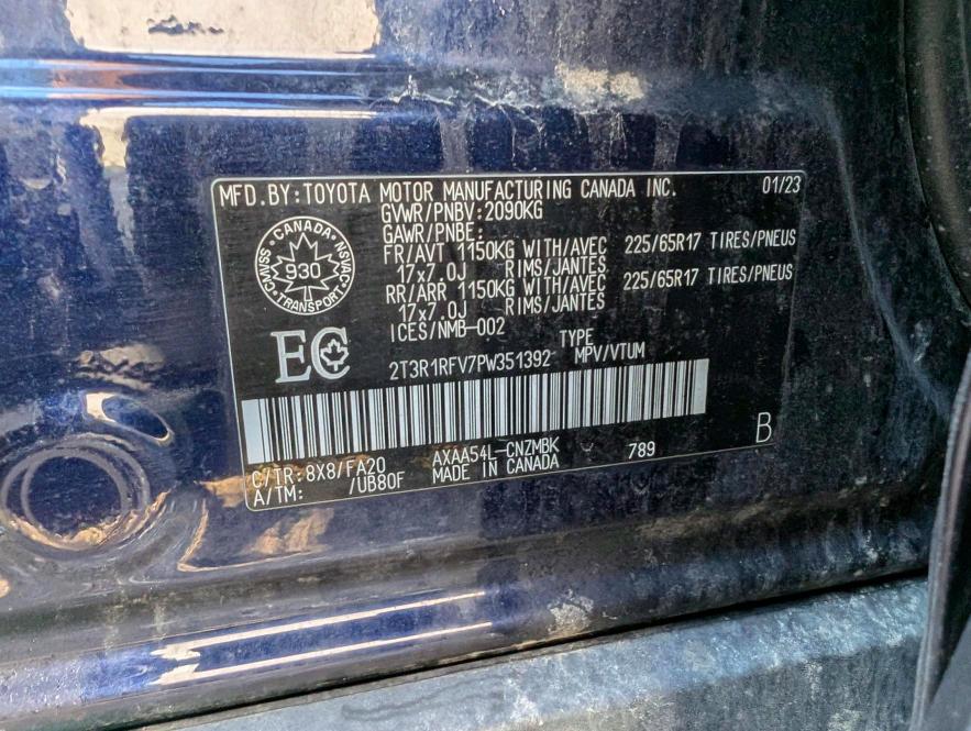 Auction sale of the 2023 Toyota Rav4, vin: 2T3R1RFV7PW351392, lot number: 64059086