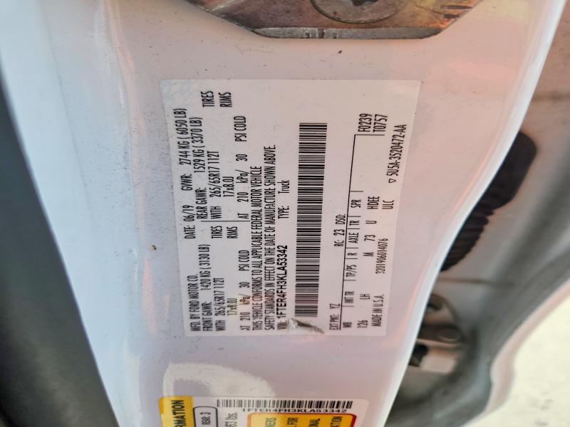 2019 Ford Ranger მანქანა იყიდება აუქციონზე, vin: 1FTER4FH3KLA53342, აუქციონის ნომერი: 64633166