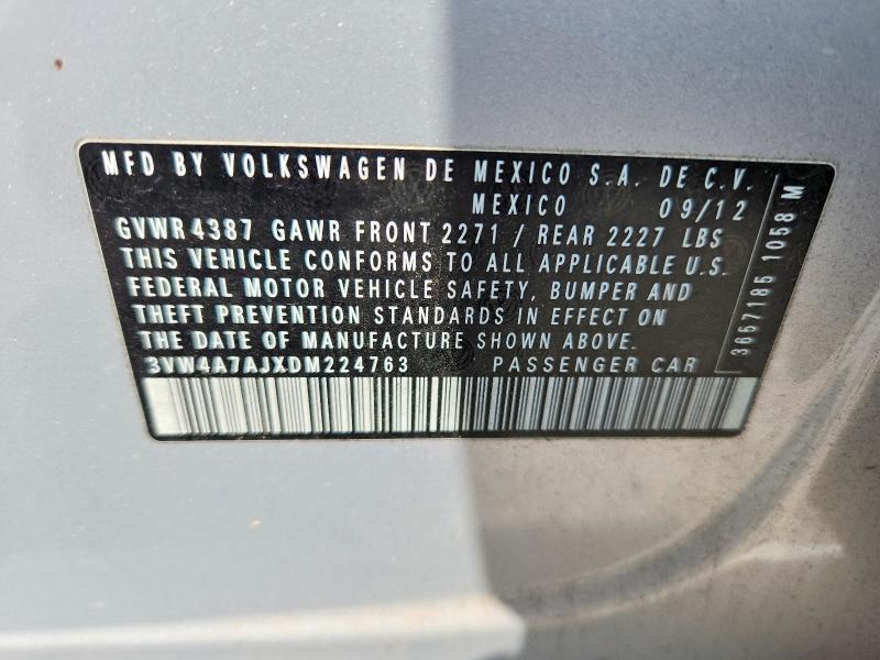 Aukcja sprzedaży 2013 Volkswagen Jetta, vin: 3VW4A7AJXDM224763, numer aukcji: 64377516