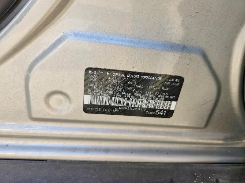 Aukcja sprzedaży 2020 Mitsubishi Outlander, vin: JA4AD3A31LZ034512, numer aukcji: 63436476