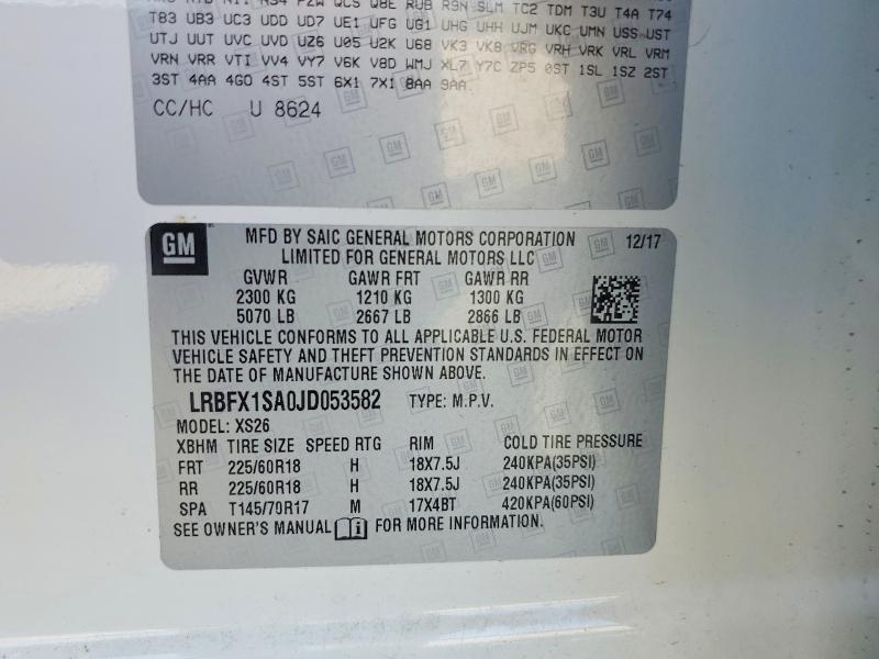 Продаж на аукціоні авто 2018 Buick Envision, vin: LRBFX1SA0JD053582, номер лоту: 66281046