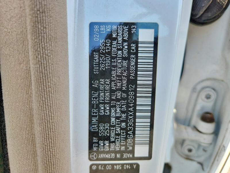 Продажа на аукционе авто 1999 Mercedes-benz S, vin: WDBGA33GXXA409812, номер лота: 65823386