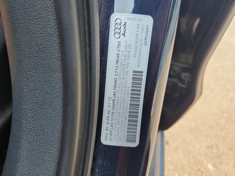 Aukcja sprzedaży 2012 Audi A6, vin: WAUGGAFC5CN111441, numer aukcji: 63620686
