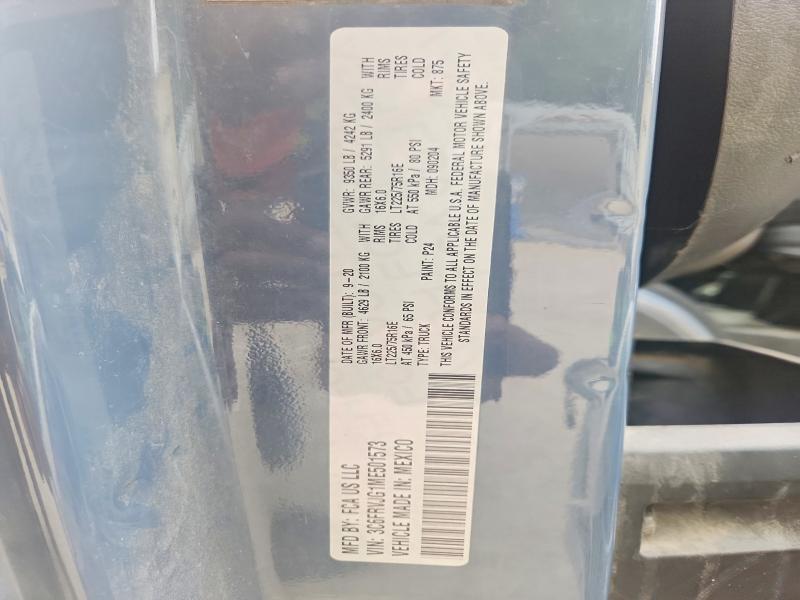 60878776 :رقم المزاد ، 3C6FRVJG1ME501573 vin ، 2021 Ram Promaster 3500 مزاد بيع