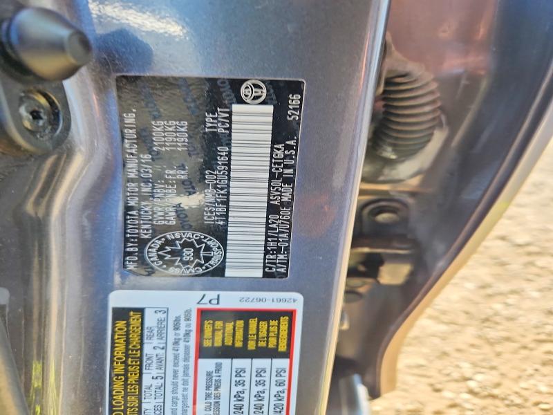 64213796 :رقم المزاد ، 4T1BF1FK1GU591640 vin ، 2016 Toyota Camry مزاد بيع