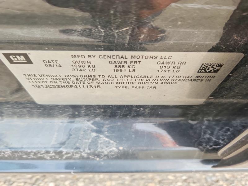 63996976 :رقم المزاد ، 1G1JC5SH0F4111315 vin ، 2015 Chevrolet Sonic مزاد بيع
