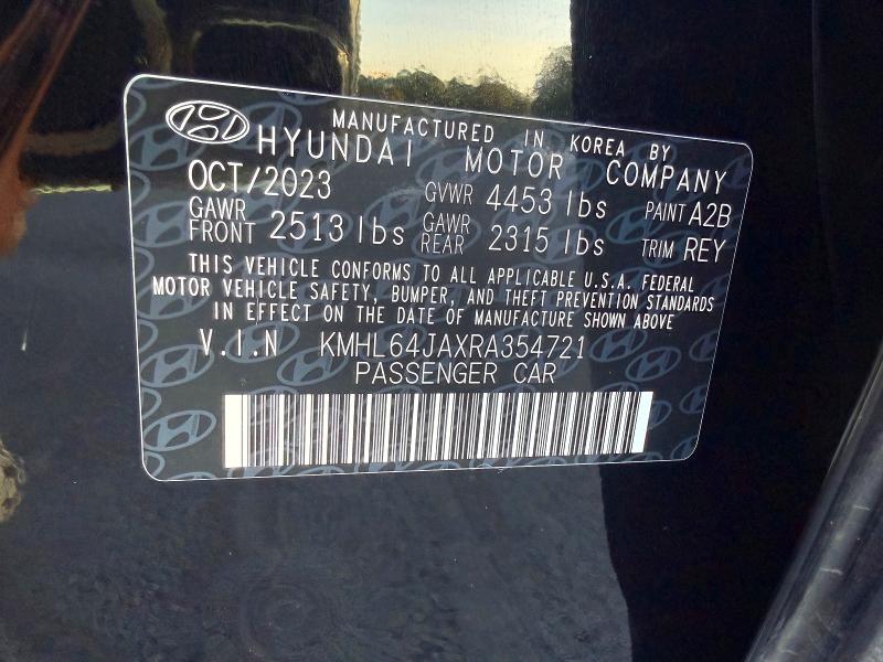 67035076 :رقم المزاد ، KMHL64JAXRA354721 vin ، 2024 Hyundai Sonata مزاد بيع