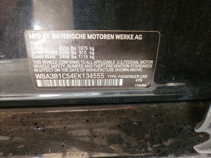 2014 Bmw 320 მანქანა იყიდება აუქციონზე, vin: WBA3B1C54EK134555, აუქციონის ნომერი: 64182056