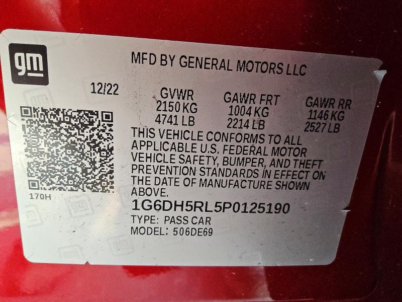 Продаж на аукціоні авто 2023 Cadillac Ct4-v, vin: 1G6DH5RL5P0125190, номер лоту: 66141576