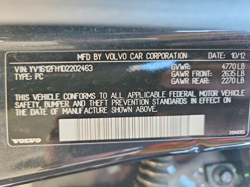 2013 Volvo S60 მანქანა იყიდება აუქციონზე, vin: YV1612FH1D2202463, აუქციონის ნომერი: 66359216