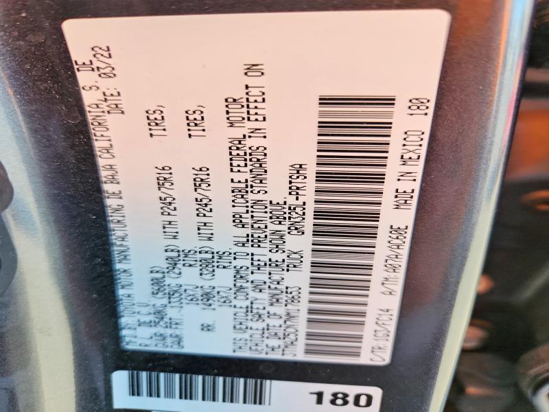 Auction sale of the 2022 Toyota Tacoma, vin: 3TMAZ5CN7NM178653, lot number: 65402396