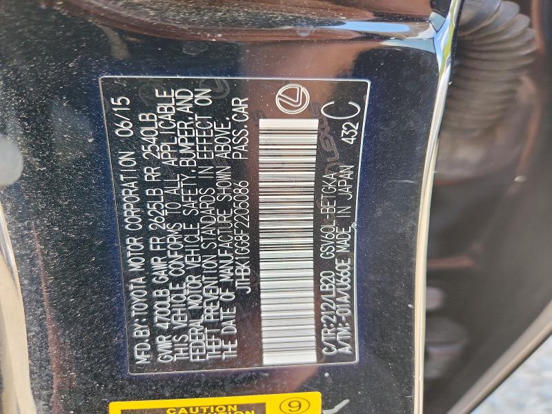 2015 Lexus Es მანქანა იყიდება აუქციონზე, vin: JTHBK1GG8F2205086, აუქციონის ნომერი: 64291616
