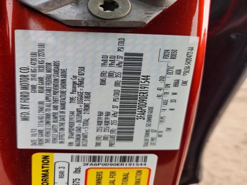 Продажа на аукционе авто 2014 Ford Fusion, vin: 3FA6P0D90ER191544, номер лота: 66621536