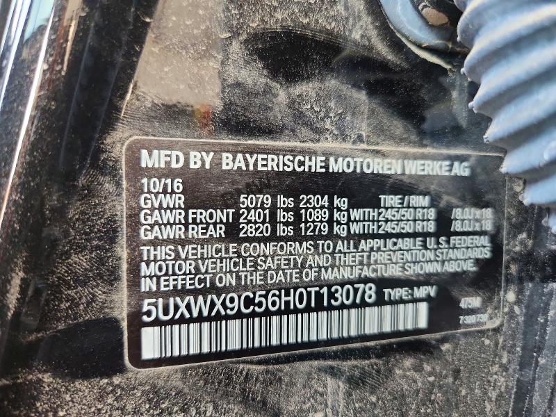 64003016 :رقم المزاد ، 5UXWX9C56H0T13078 vin ، 2017 Bmw X3 مزاد بيع