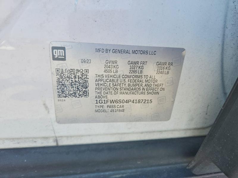 2023 Chevrolet Bolt Ev მანქანა იყიდება აუქციონზე, vin: 1G1FW6S04P4187215, აუქციონის ნომერი: 63836856