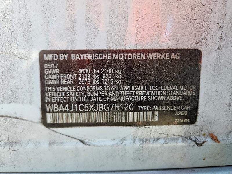 Продаж на аукціоні авто 2018 Bmw 430i, vin: WBA4J1C5XJBG76120, номер лоту: 65411716