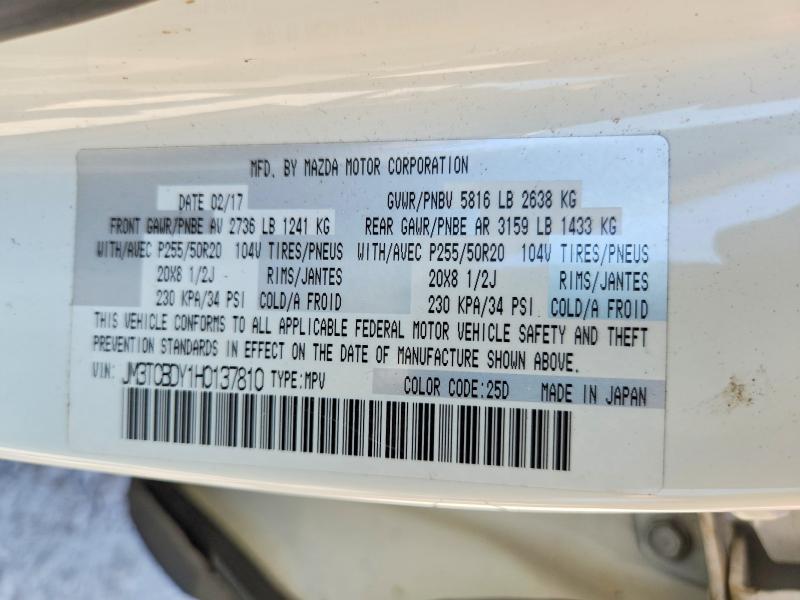 Продаж на аукціоні авто 2017 Mazda Cx-9, vin: JM3TCBDY1H0137810, номер лоту: 65653216