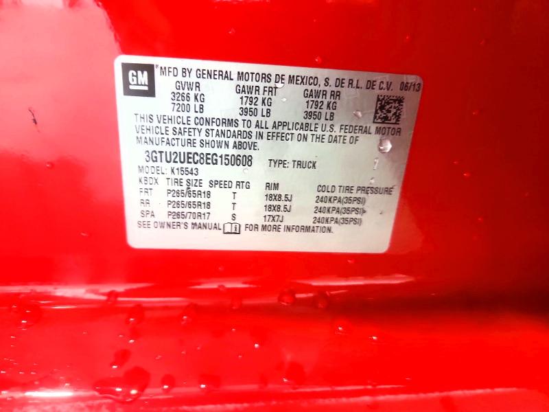 Aukcja sprzedaży 2014 Gmc Sierra, vin: 3GTU2UEC8EG150608, numer aukcji: 63938826
