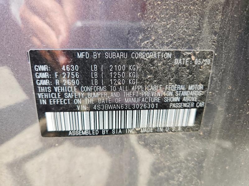 Продаж на аукціоні авто 2020 Subaru Legacy, vin: 4S3BWAN63L3026301, номер лоту: 64695976