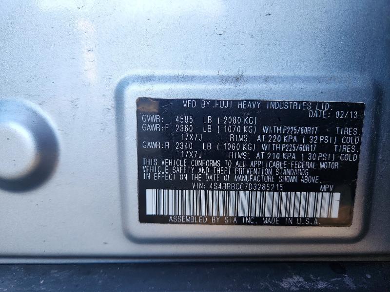 67315736 :رقم المزاد ، 4S4BRBCC7D3285215 vin ، 2013 Subaru Outback مزاد بيع