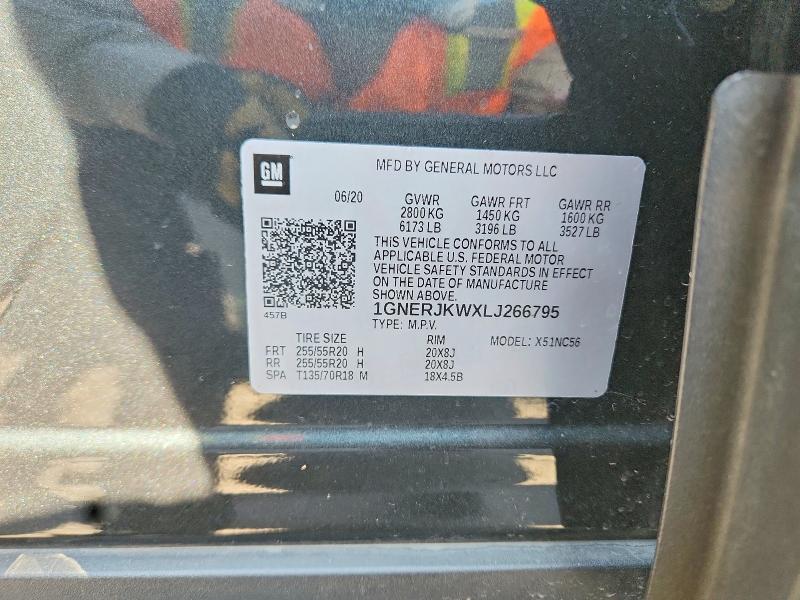 64138656 :رقم المزاد ، 1GNERJKWXLJ266795 vin ، 2020 Chevrolet Traverse مزاد بيع