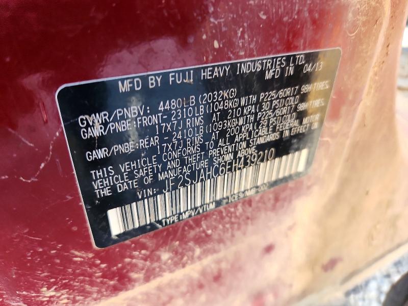 2014 Subaru Forester მანქანა იყიდება აუქციონზე, vin: JF2SJAHC6EH439210, აუქციონის ნომერი: 66950806