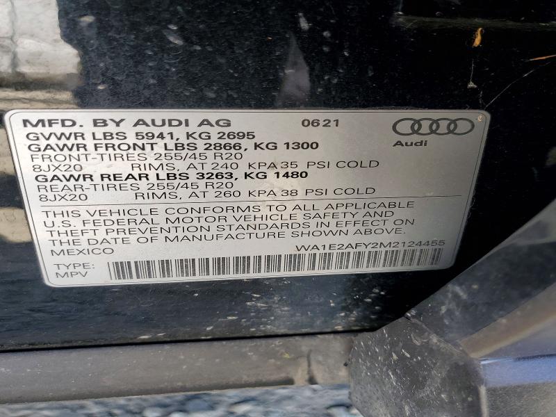 Продаж на аукціоні авто 2021 Audi Q5 E, vin: WA1E2AFY2M2124455, номер лоту: 64288776