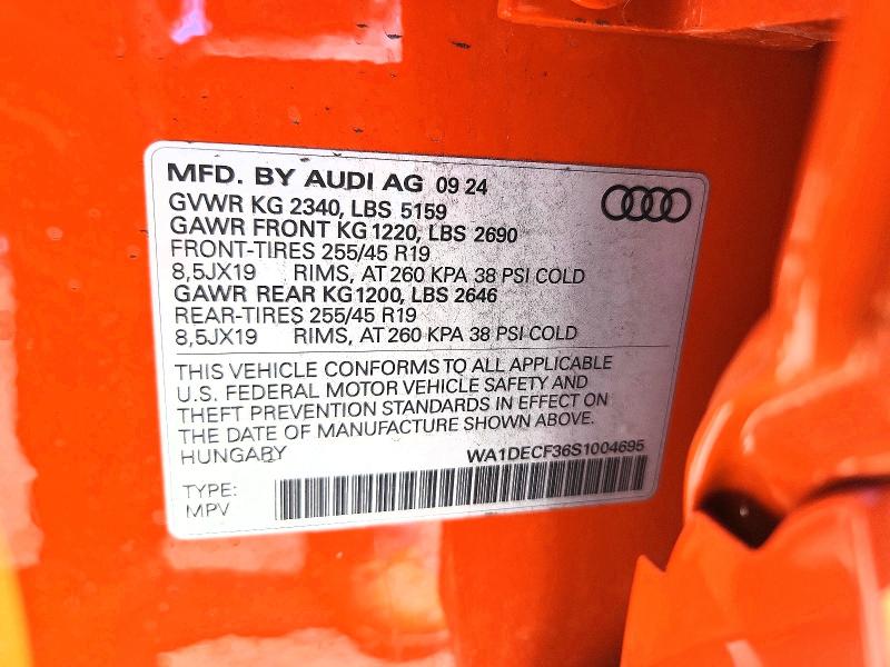 64154716 :رقم المزاد ، WA1DECF36S1004695 vin ، 2025 Audi Q3 مزاد بيع