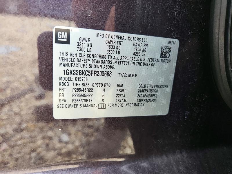 Продаж на аукціоні авто 2015 Gmc Yukon, vin: 1GKS2BKC5FR203688, номер лоту: 63856836