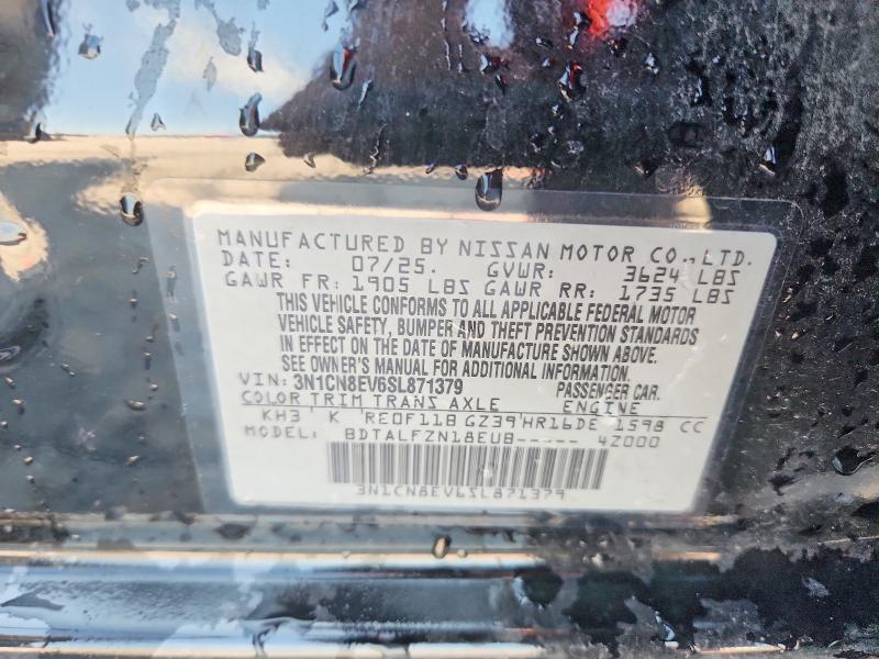 Продаж на аукціоні авто 2025 Nissan Versa, vin: 3N1CN8EV6SL871379, номер лоту: 66726196