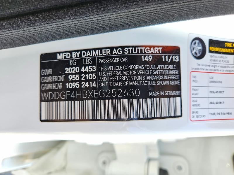 2014 Mercedes-benz C მანქანა იყიდება აუქციონზე, vin: WDDGF4HBXEG252630, აუქციონის ნომერი: 65234146
