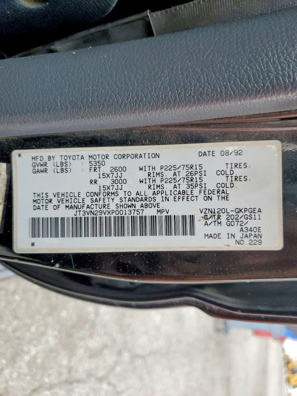 Продажа на аукционе авто 1993 Toyota 4runner, vin: JT3VN29VXP0013757, номер лота: 61453026